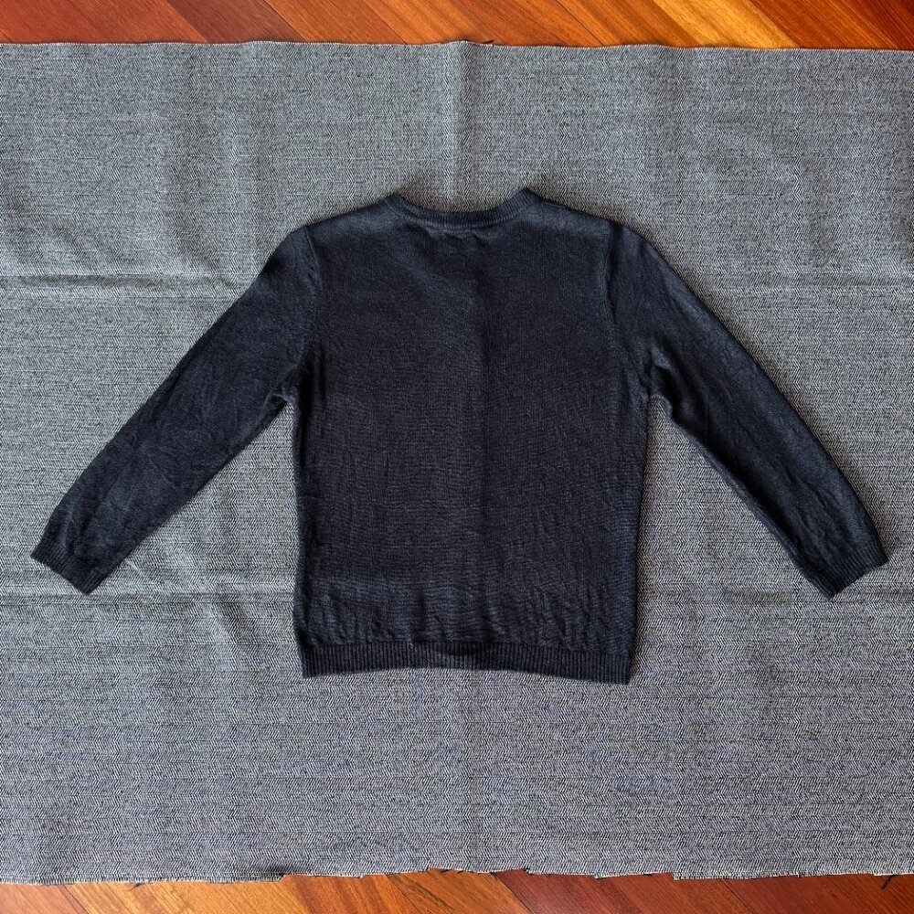 Black Silk Cashmere Cardigan E Rhinestone Monogram SP/XS - Picture 10 of 16